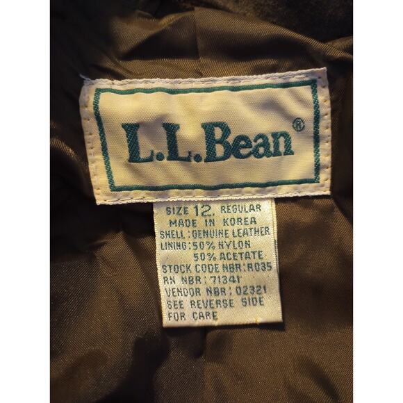 L.‎ L. Bean Leather Swade Jacket Size 12 Vintage - Picture 3 of 3